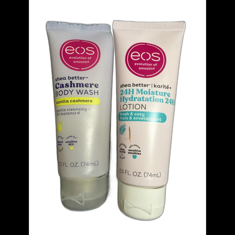 eos 24H Moisture Lotion Fresh & Cozy & Vanilla Cashmere, Travel Size, 2.5oz